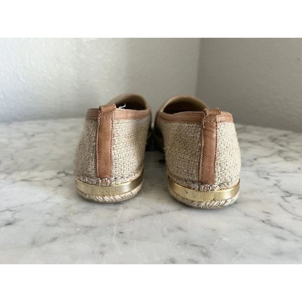 Stuart Weitzman Womens Espadrille Slip On Shoes Size 8 M Animal Print Jute